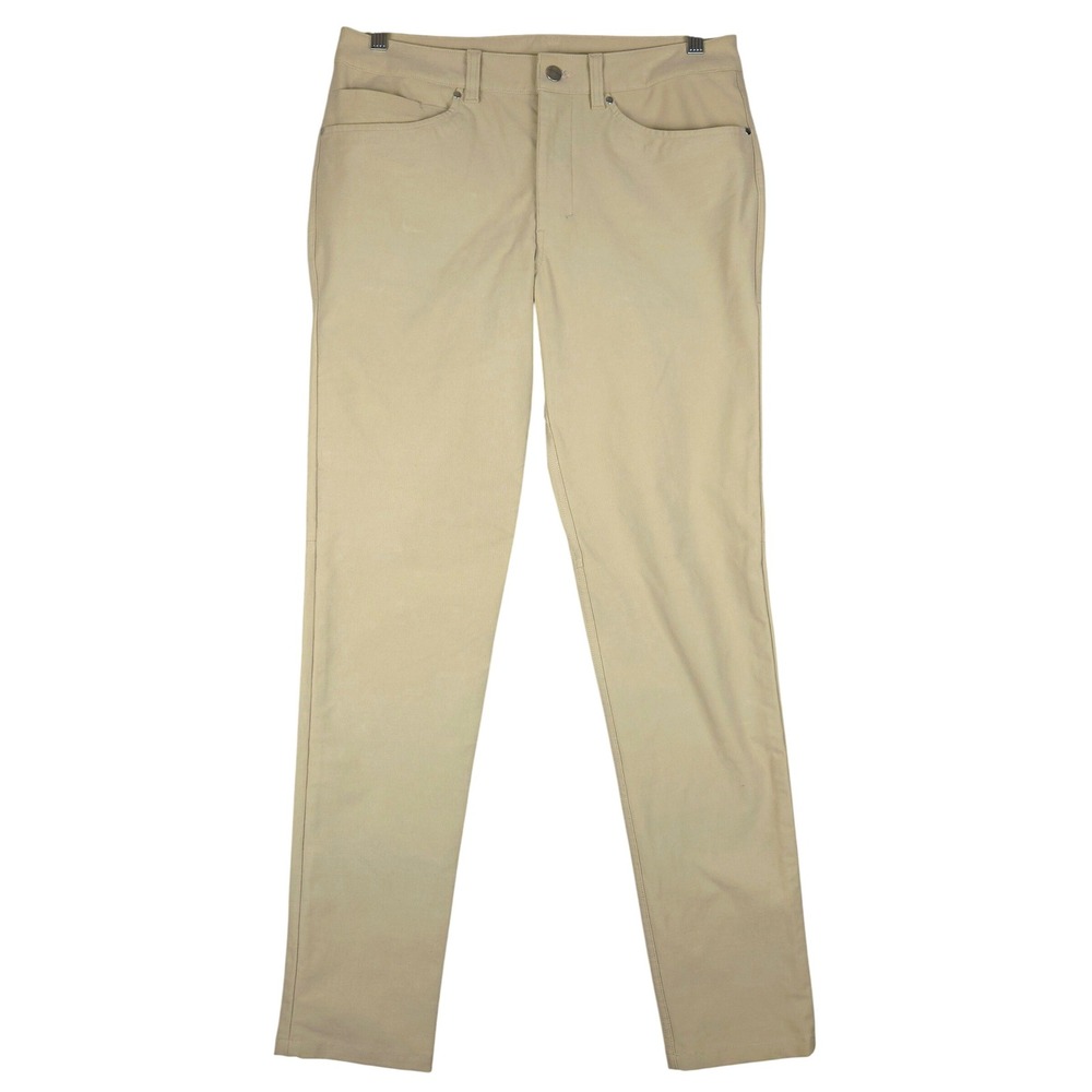 Lululemon Men's ABC Pant Relaxed Fit Size 32 Beige Comfort‎ Athletic Casual READ
